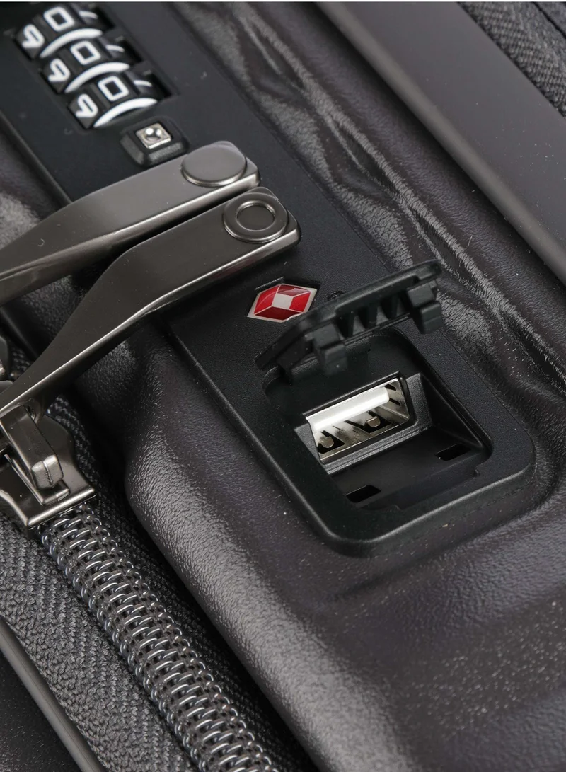 Echolac  Celestra FA+ 54 Cm 4-Double Wheeled Hardcase Expandable Cabin Luggage Trolley Case - Dark Grey  | Best Price UAE